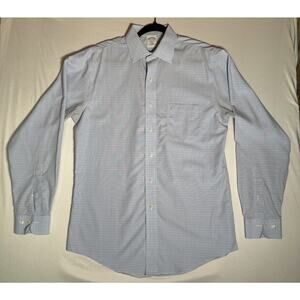 Brooks Brothers Shirt Men's 15 1/2 Long Sleeve 346 Light Blue Button Down Check